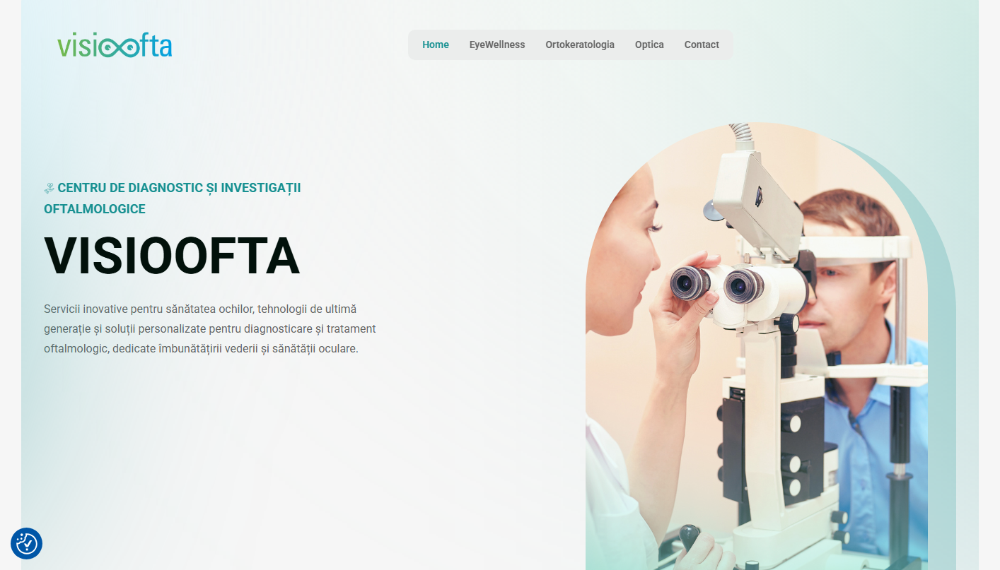 Pagina principală a website-ului Visioofta